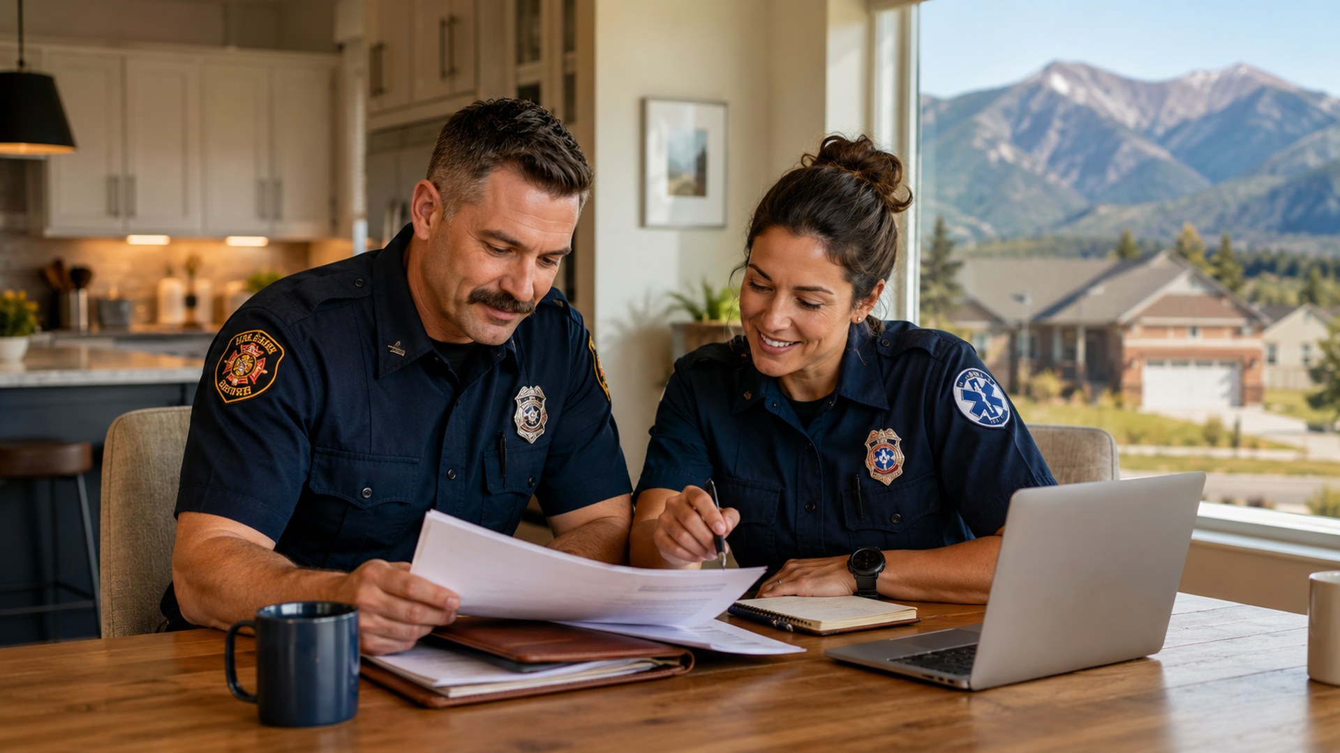 Colorado first responder outside a Colorado home, representing the Colorado Champions Home Loan Program